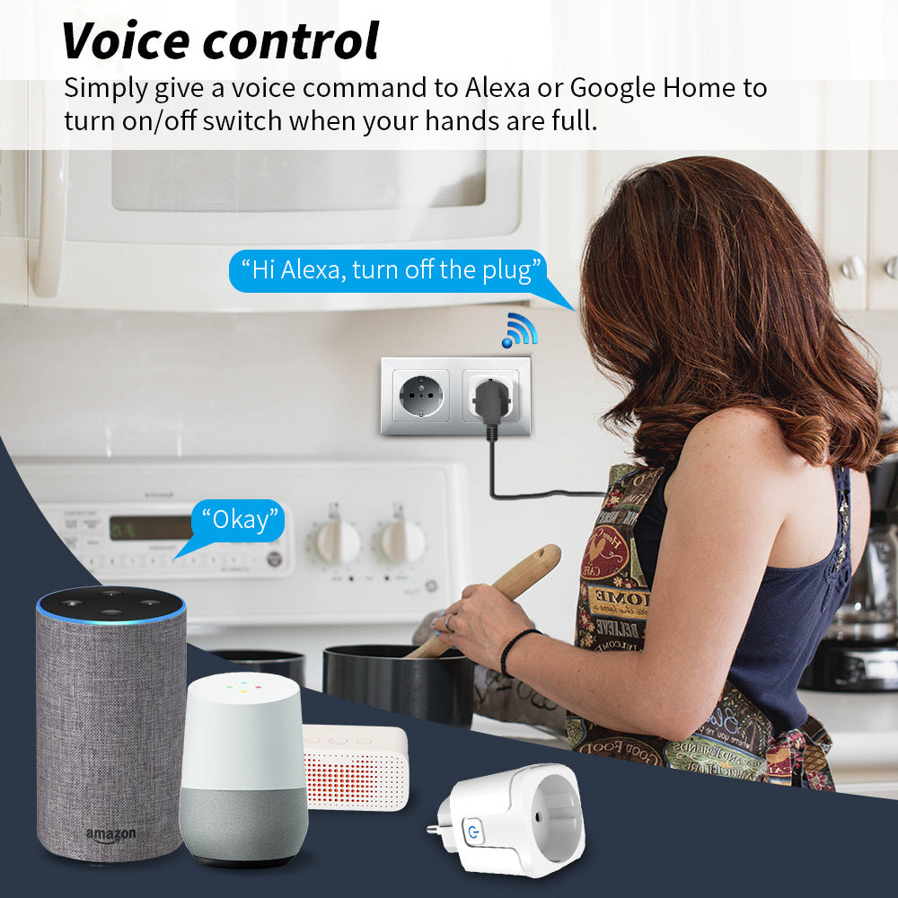 Smart socket metering countdown timing mobile phone app voice control