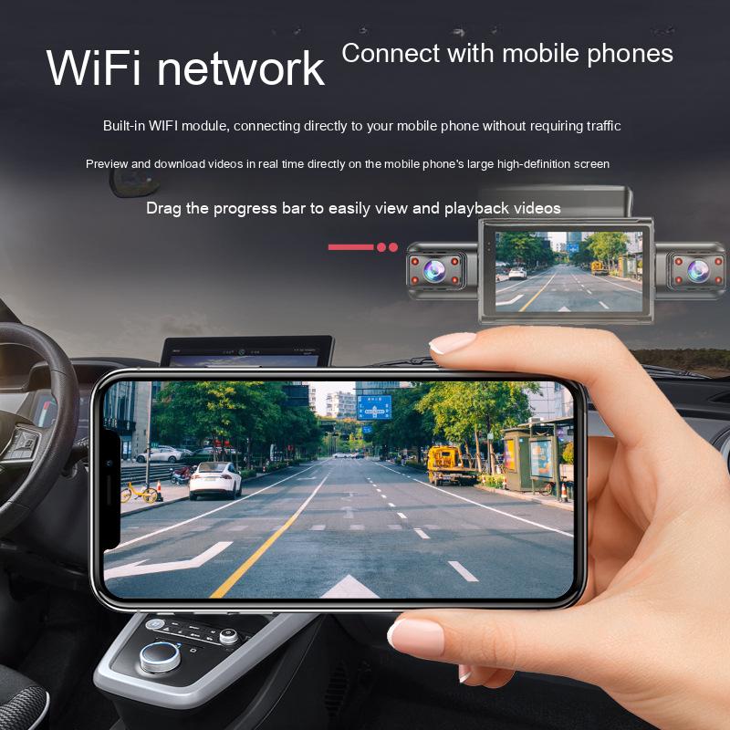 High definition triple recording driving recorder