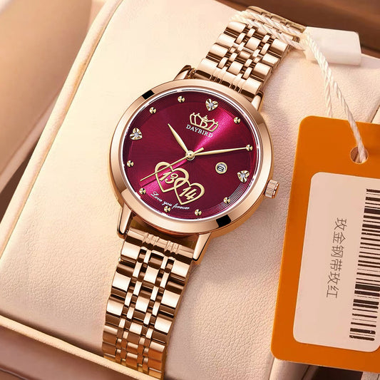 Valentine's Day Gift Lifetime 1314 Quartz Calendar Steel Band Women's Watch