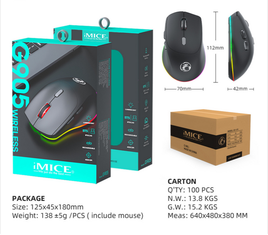 Luminous Rechargeable TYPE-C Bluetooth Wireless Dual Mode Mouse