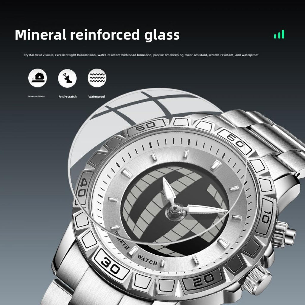 Retro Digital Dual Display Men’s Watch – Dual Movement with Countdown Timer & Quartz Precision