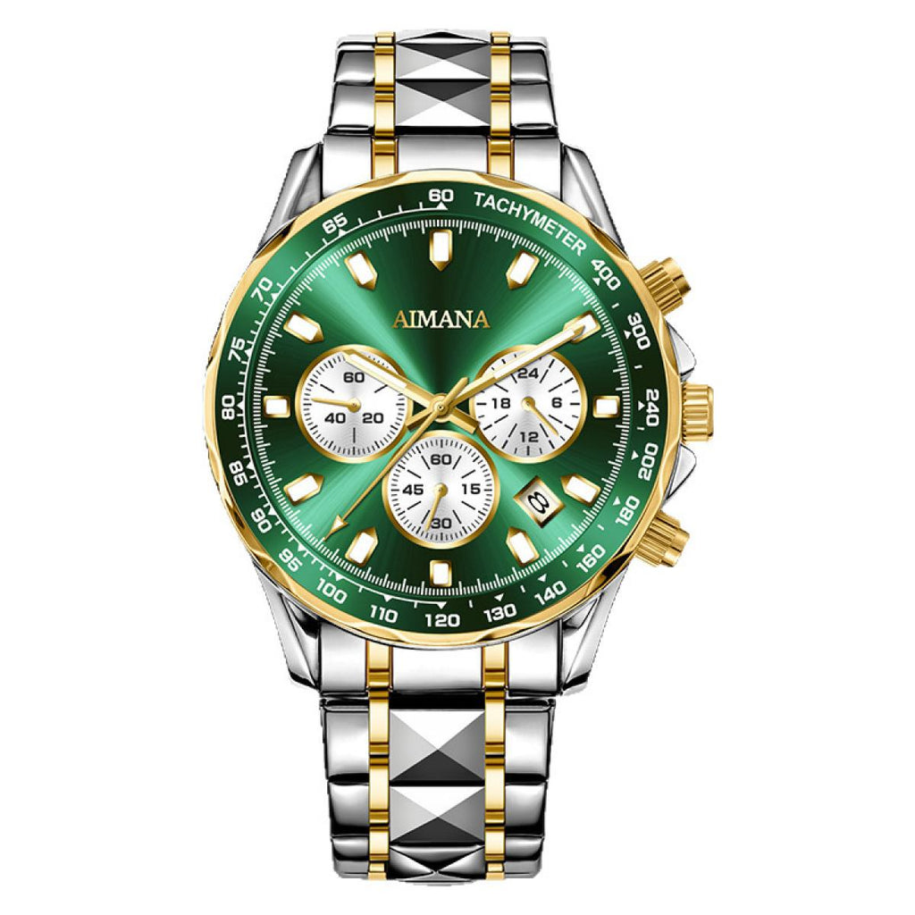 Swiss Luxury Men’s Mirror Watch – Waterproof Luminous Multifunction Quartz Chronograph