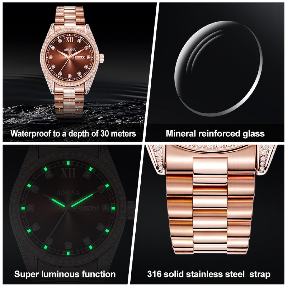Swiss Luxury Men’s Waterproof Luminous Quartz Watch – Stainless Steel Strap, Modern Trendy Design