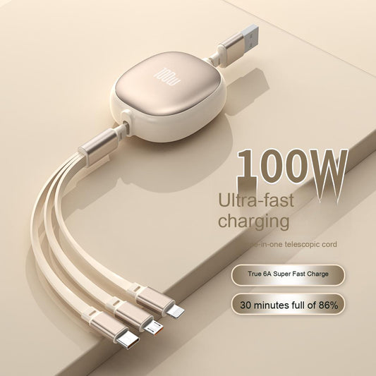 Three-in-one fast charging data cable